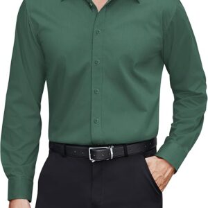 Limited time deals-17% off J.VER Men's Dress Shirts Stretch Stain Shield Long Sleeve Solid Formal Shirt
