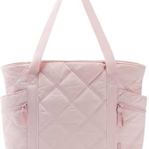 Limited time deal -35% off BAGSMART Tote Bag for Women, Puffer Work Tote with Zipper, Travel Essentials Quilted Nurse