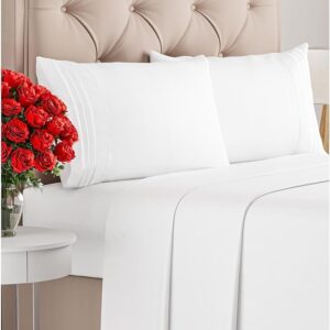 Limited time deal -50% Queen Size 4 Piece Sheet Set - Comfy Breathable & Cooling Bed Sheets Set