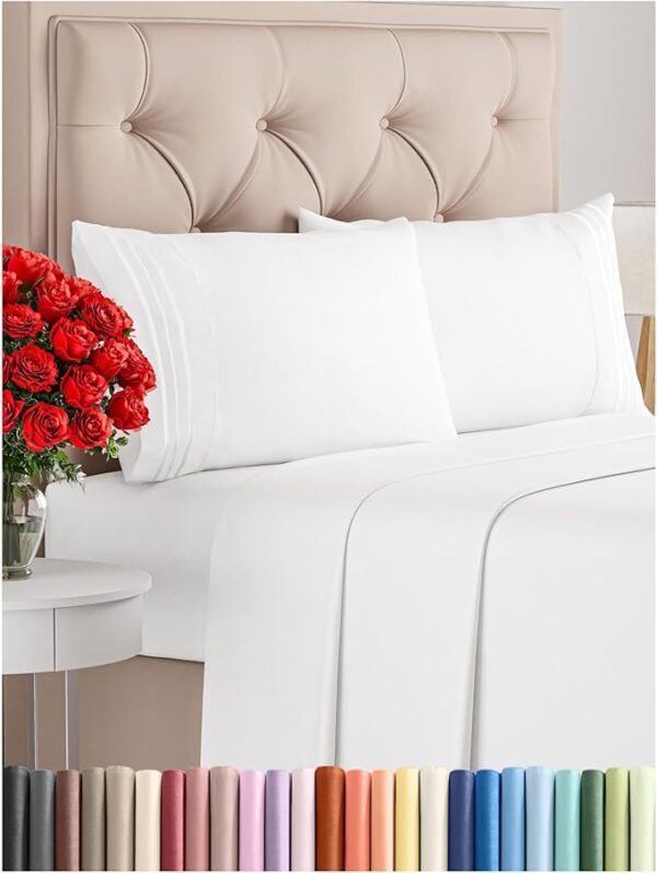 Limited time deal -50% Queen Size 4 Piece Sheet Set - Comfy Breathable & Cooling Bed Sheets Set