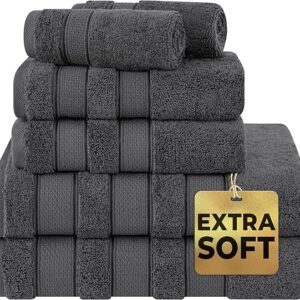Limited time deal-21% off American Soft Linen Salem Bath Towel Set, 100% Cotton 6 Piece Towels for Bathroom,