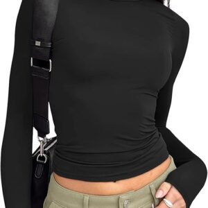 -33% OFF DEAL Trendy Queen Womens Long Sleeve T Shirts Fall Fashion 2025 Basic Crop Tops Going Out Outfits Y2k Clothes